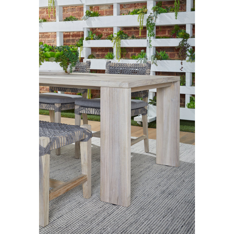 Costa Gray Teak Outdoor Dining Chairs with Cushions, Set of 2