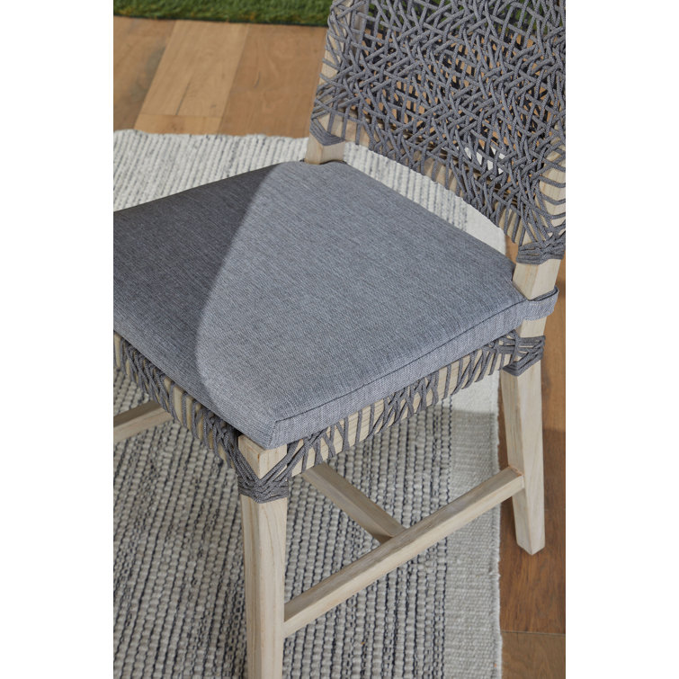 Costa Gray Teak Outdoor Dining Chairs with Cushions, Set of 2