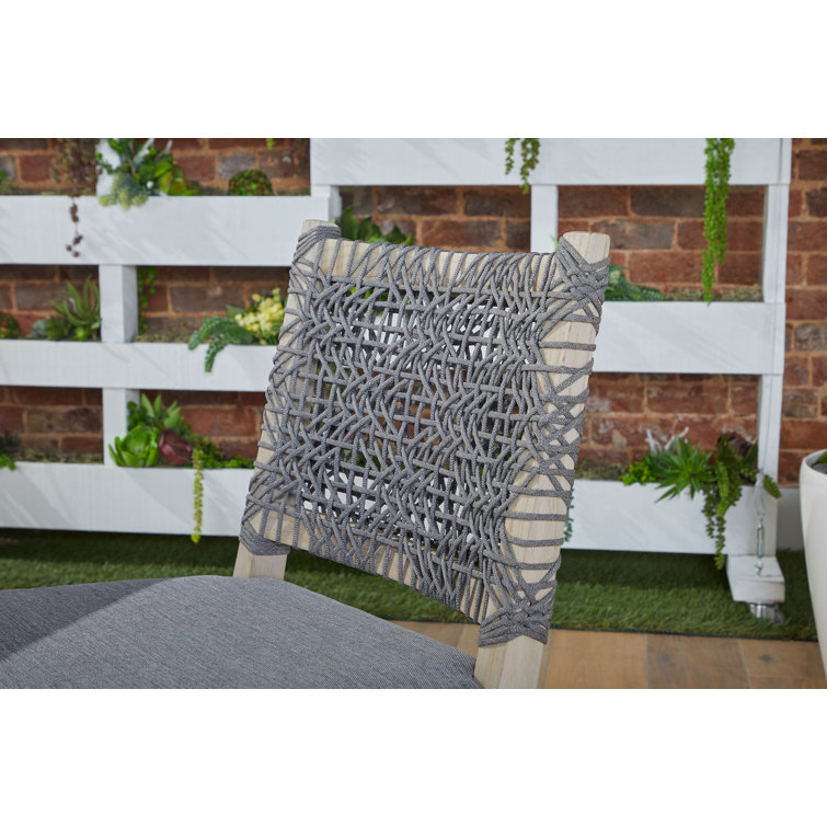Costa Gray Teak Outdoor Dining Chairs with Cushions, Set of 2