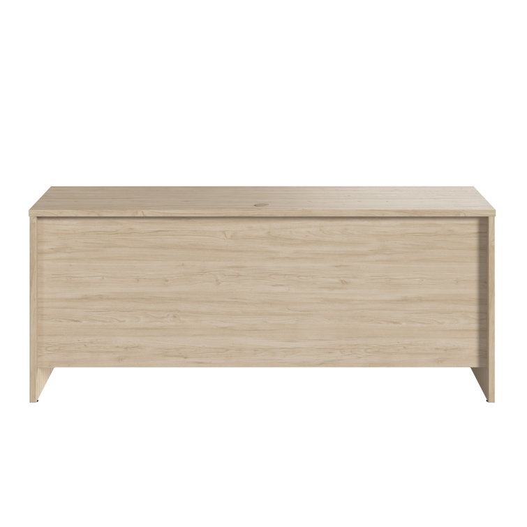 Natural Elm 71'' Wood Credenza Desk with Filing Cabinet