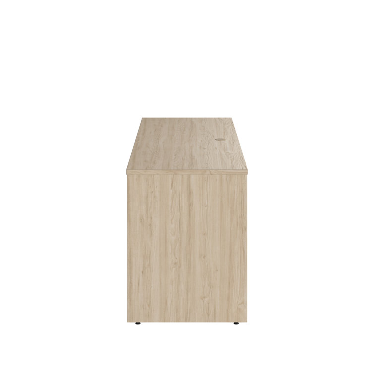 Natural Elm 71'' Wood Credenza Desk with Filing Cabinet