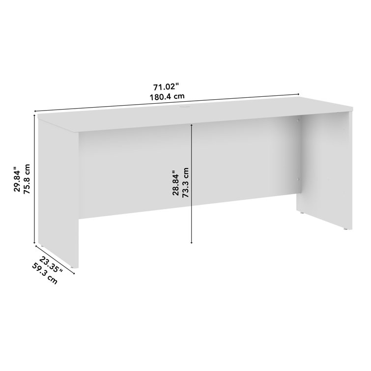 Natural Elm 71'' Wood Credenza Desk with Filing Cabinet