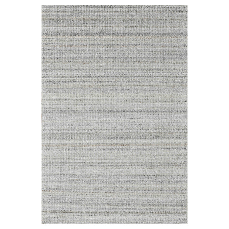 Gray Geometric Hand-Woven Outdoor Polyester Rug 4' x 6'