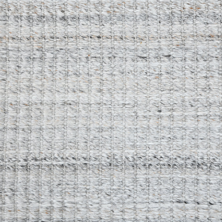 Gray Geometric Hand-Woven Outdoor Polyester Rug 4' x 6'