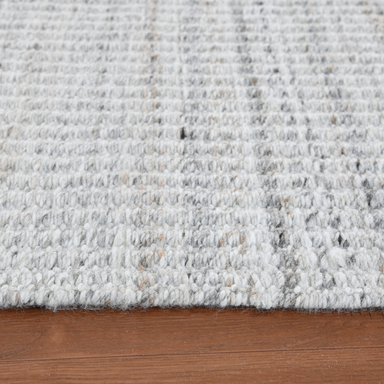 Gray Geometric Hand-Woven Outdoor Polyester Rug 4' x 6'