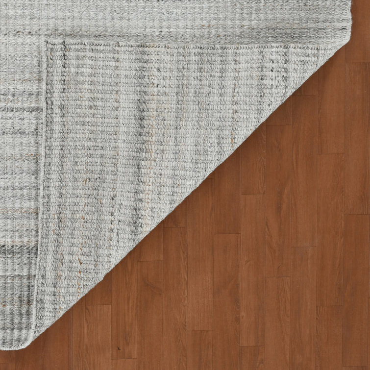 Gray Geometric Hand-Woven Outdoor Polyester Rug 4' x 6'