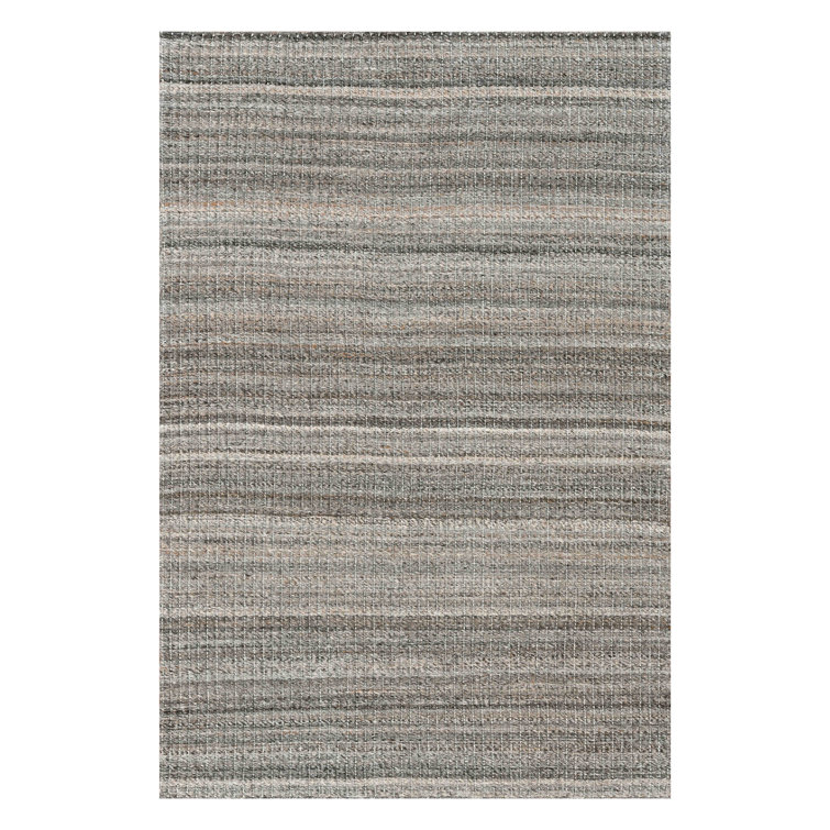 Atlantic Striped Gray and Brown Hand-Woven Outdoor Rug, 4' x 6'