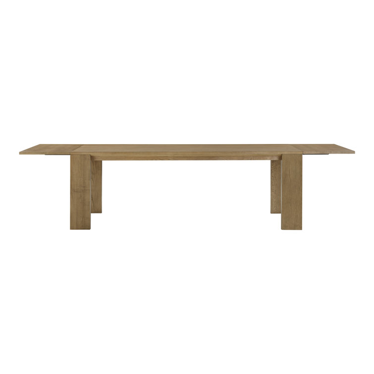 Natural Ash Wood Extendable Rectangular Dining Table for Eight