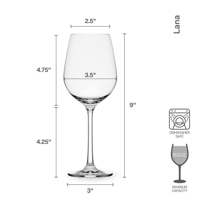 Lana Clear Lead-Free Crystal White Wine Glasses, Set of 4