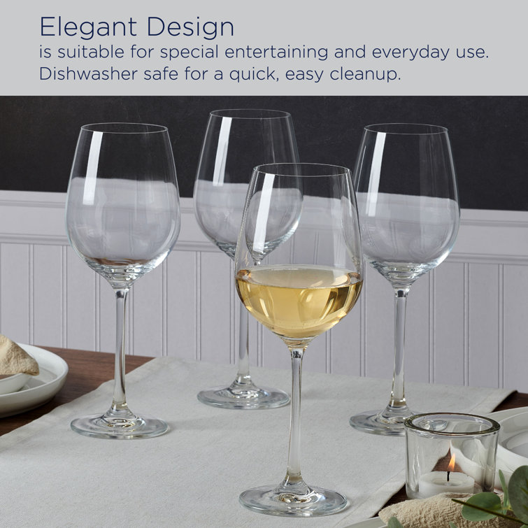 Lana Clear Lead-Free Crystal White Wine Glasses, Set of 4