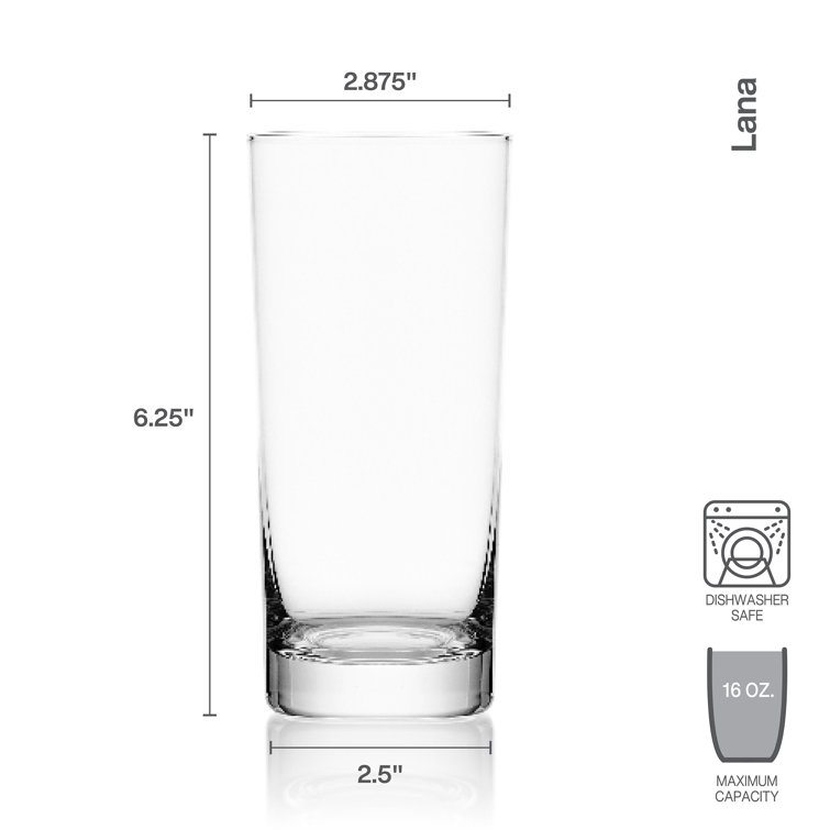 Lana Clear Glass 16 oz. Highball Set of 4