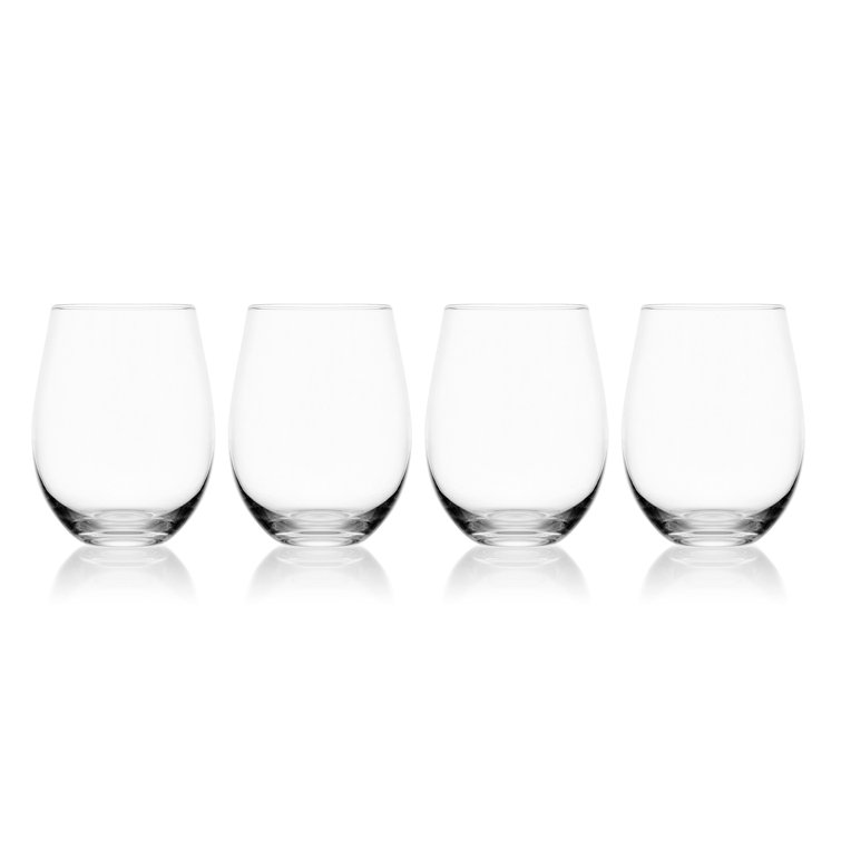Lana Clear Lead-Free Crystal Stemless Wine Glasses, Set of 4