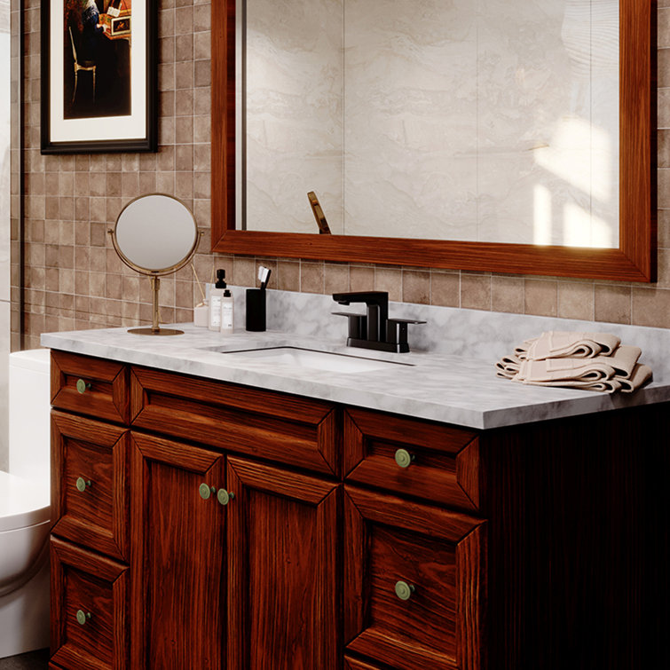 Matte Black Double Handle Mid Arc Bathroom Faucet
