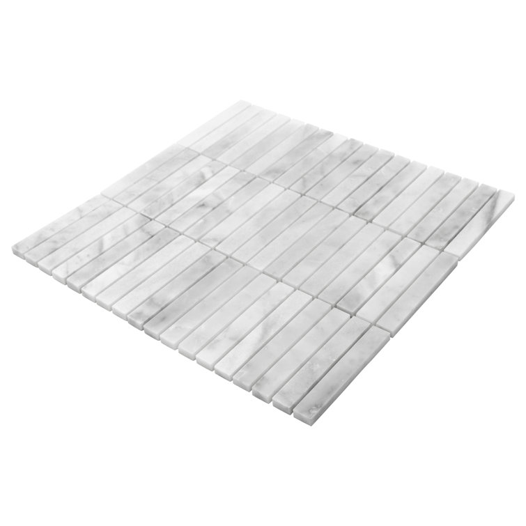 Carrara White Polished Marble Mosaic Tile for Wall and Floor