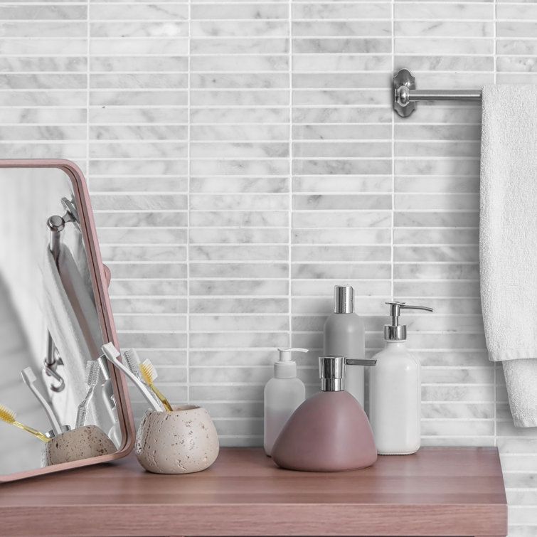 Carrara White Polished Marble Mosaic Tile for Wall and Floor