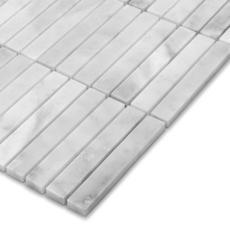 Carrara White Polished Marble Mosaic Tile for Wall and Floor