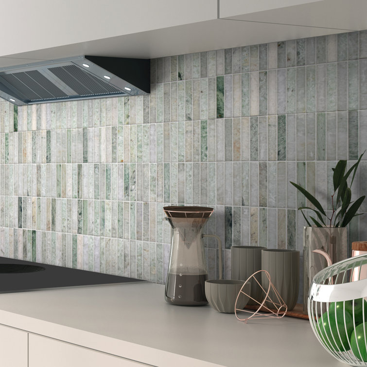 12x12 Green Polished Marble Mosaic Tile for Indoor and Outdoor