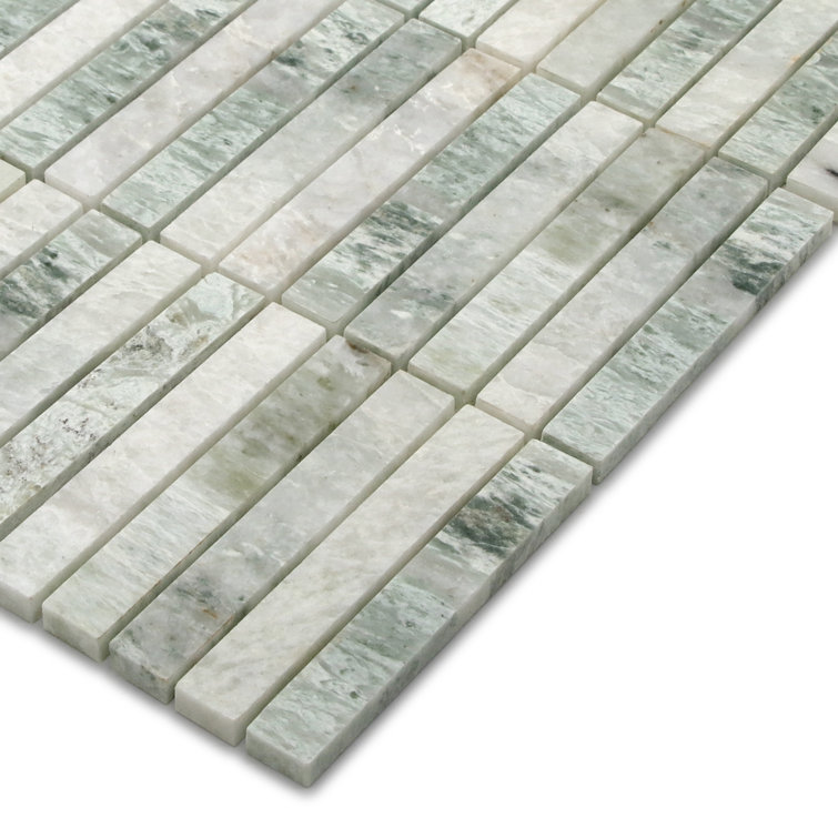 12x12 Green Polished Marble Mosaic Tile for Indoor and Outdoor