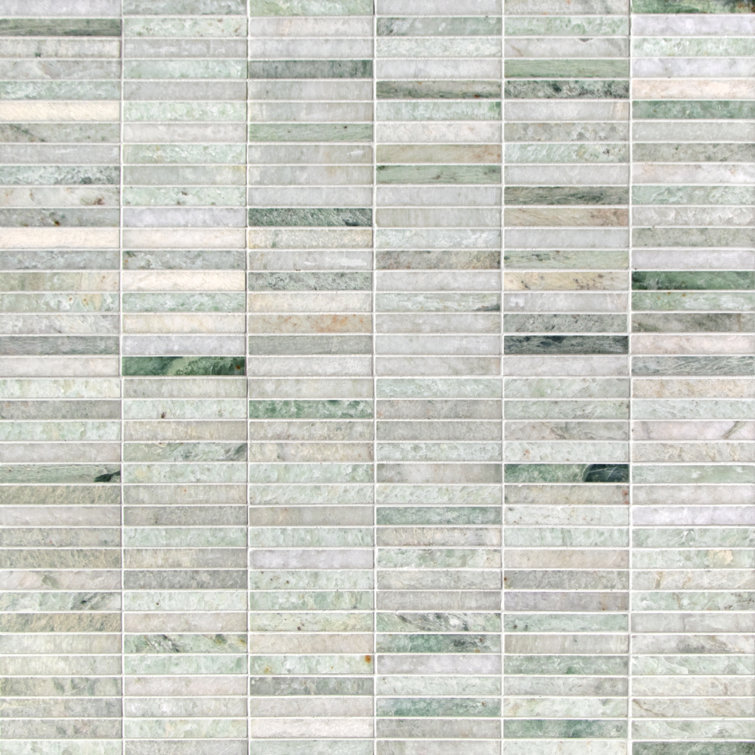 12x12 Green Polished Marble Mosaic Tile for Indoor and Outdoor
