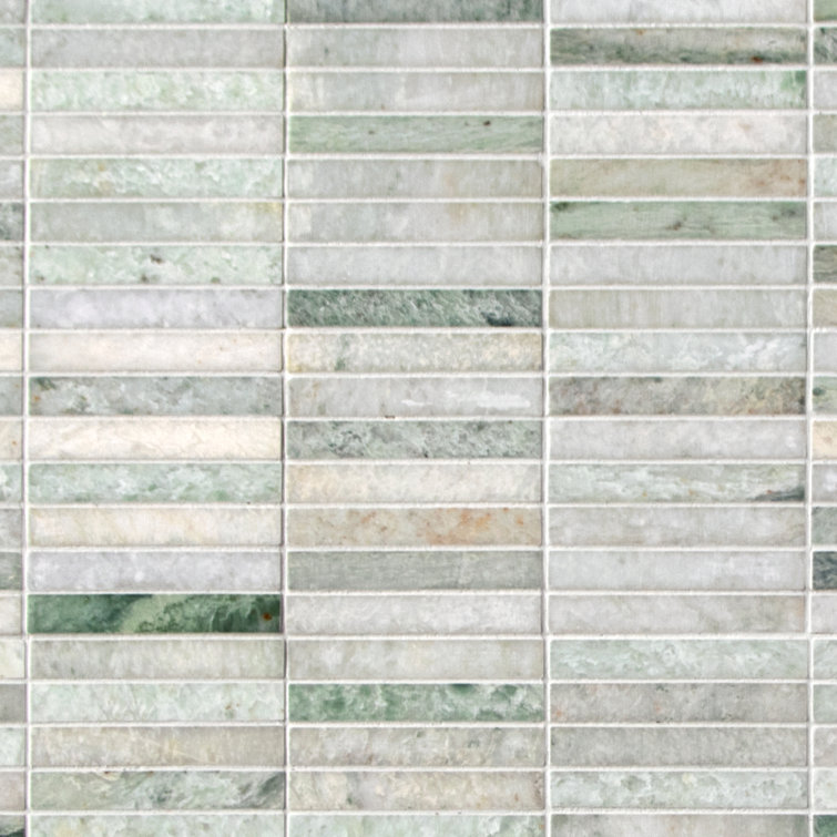 12x12 Green Polished Marble Mosaic Tile for Indoor and Outdoor