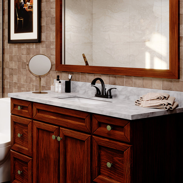 Matte Black Double Handle Bathroom Faucet with Drain Assembly
