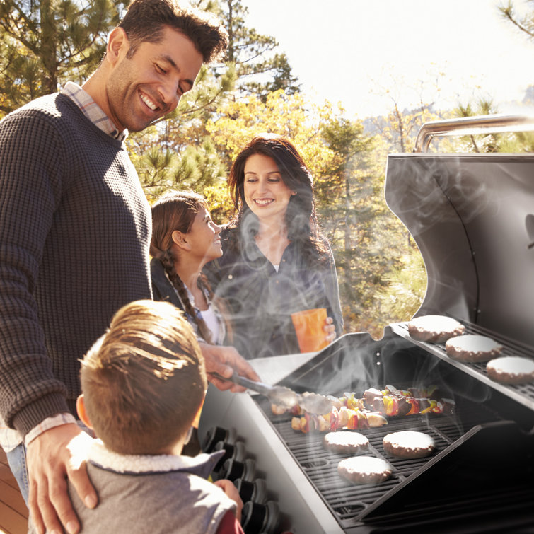 Stainless Steel 6-Burner Propane Gas Grill with Side Burner