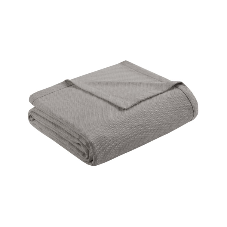 Supreme Liquid Cotton King-Size Blanket in Soft Gray