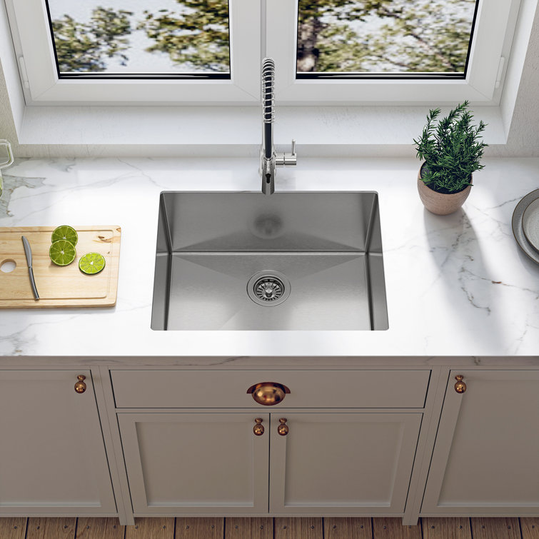 Sinber 23" Stainless Steel Drop-in Single Bowl Kitchen Sink