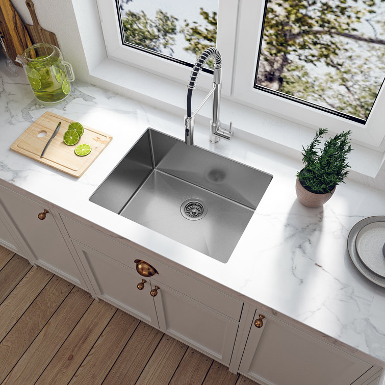 Sinber 23" Stainless Steel Drop-in Single Bowl Kitchen Sink