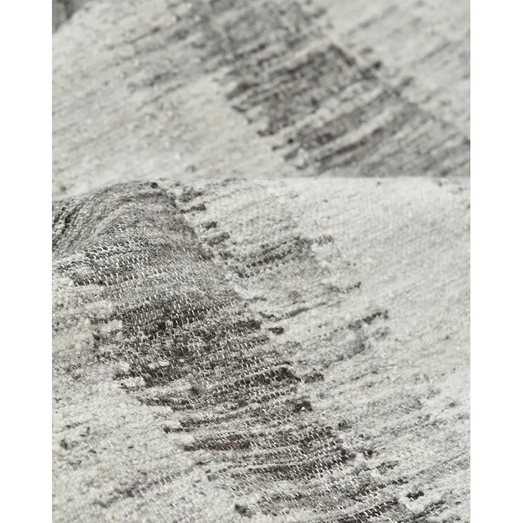 Handmade Brown Wool 9' x 12' Flatweave Area Rug