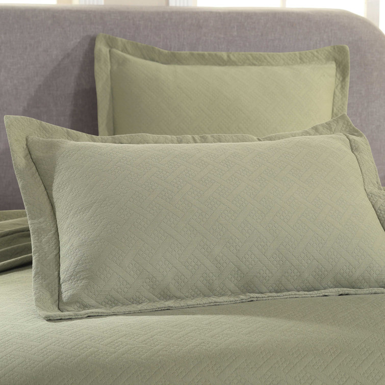 Sage Full Cotton Basket Weave Bedspread Set
