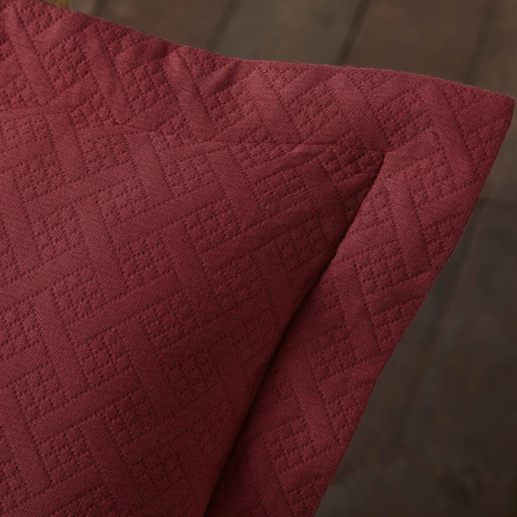 Garnet Twin Cotton Basket Weave Bedspread Set