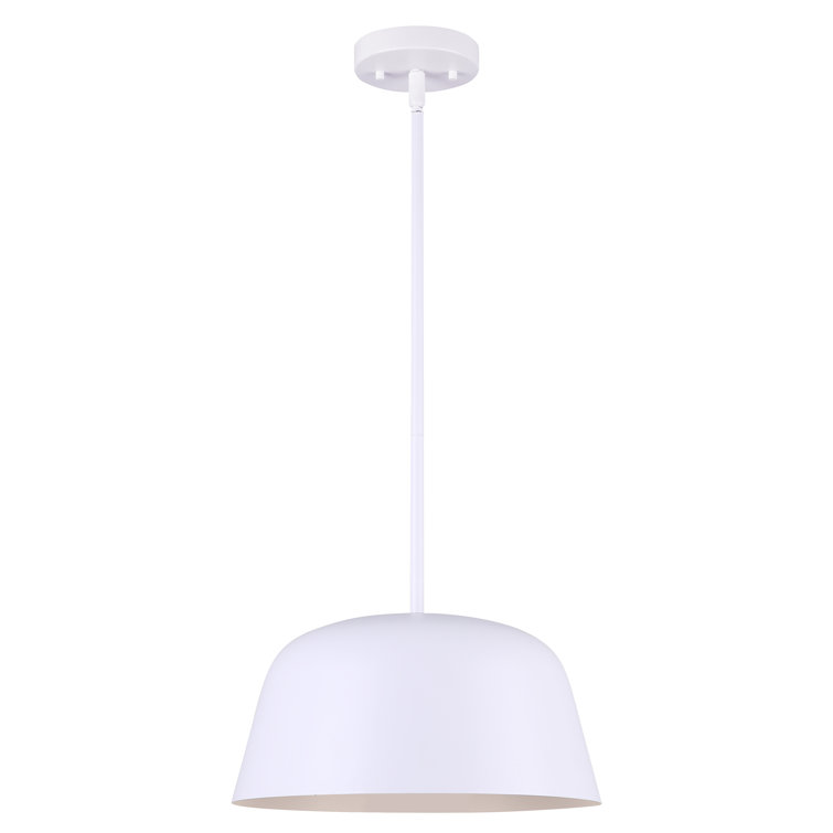 Kiliam Matte White and Black 12'' Modern Indoor/Outdoor Pendant