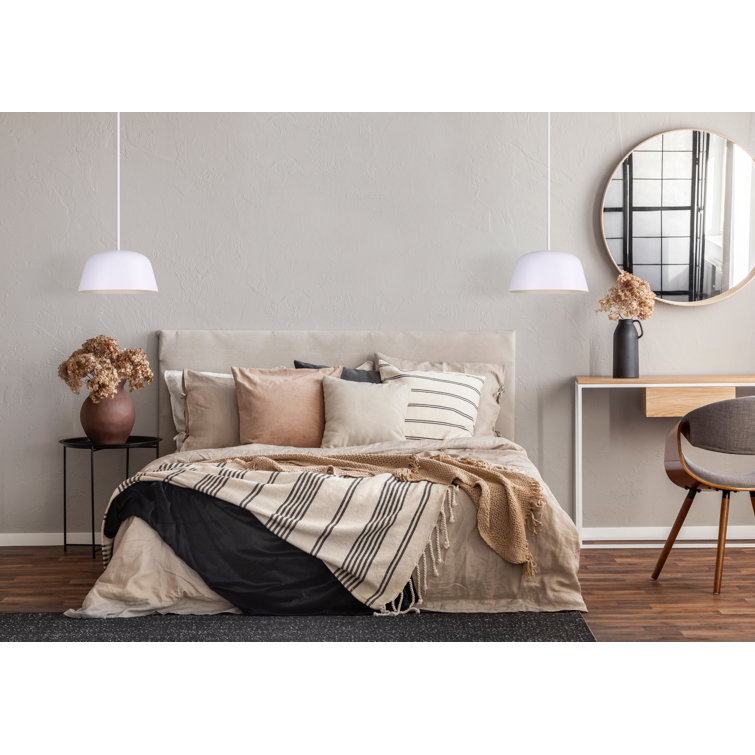 Kiliam Matte White and Black 12'' Modern Indoor/Outdoor Pendant