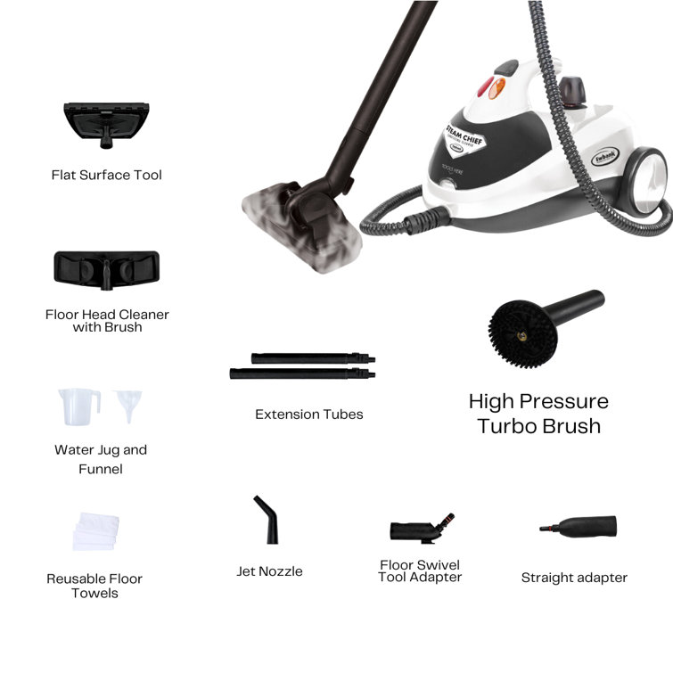 1800W White Multi-Purpose Steam Cleaner with Attachments
