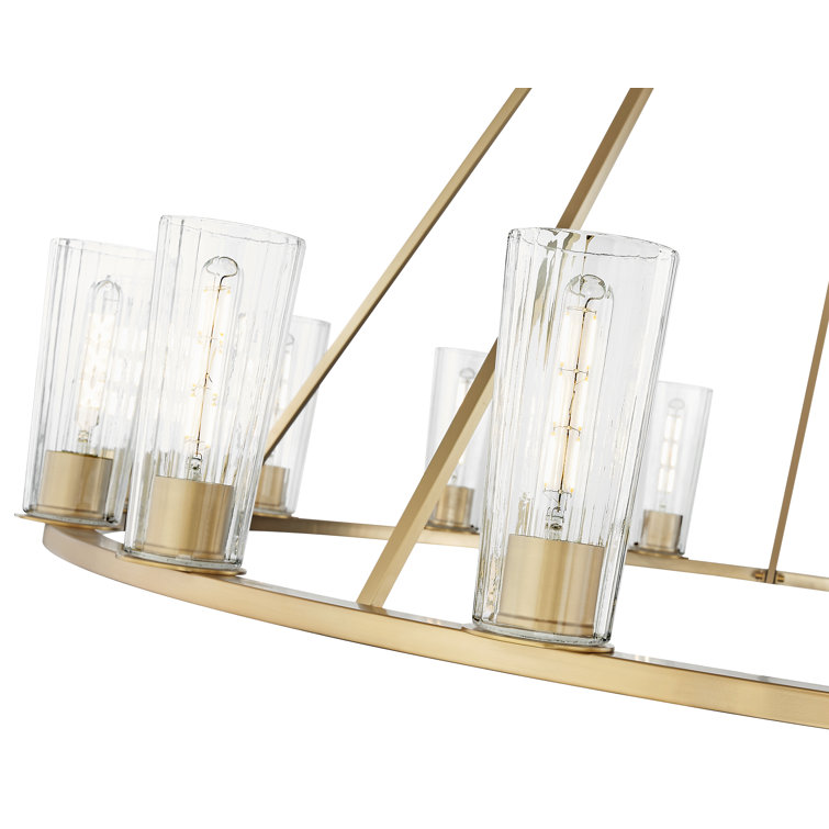 Modern Gold 15-Light Chandelier with Clear Glass Shades