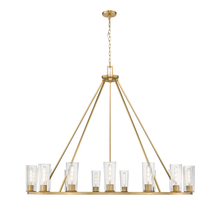 Modern Gold 15-Light Chandelier with Clear Glass Shades