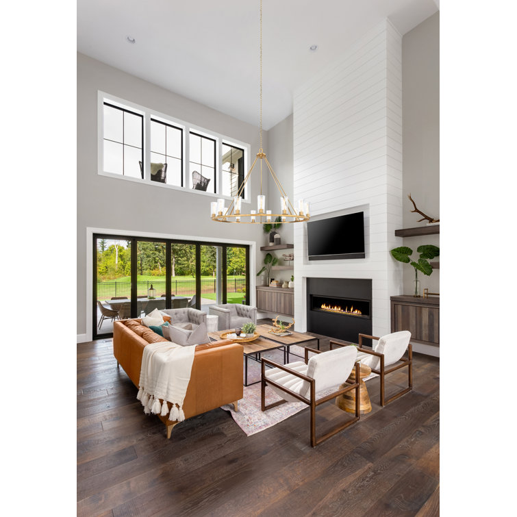 Modern Gold 15-Light Chandelier with Clear Glass Shades