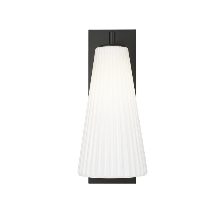 Matte Black Fluted Glass Dimmable Wall Sconce