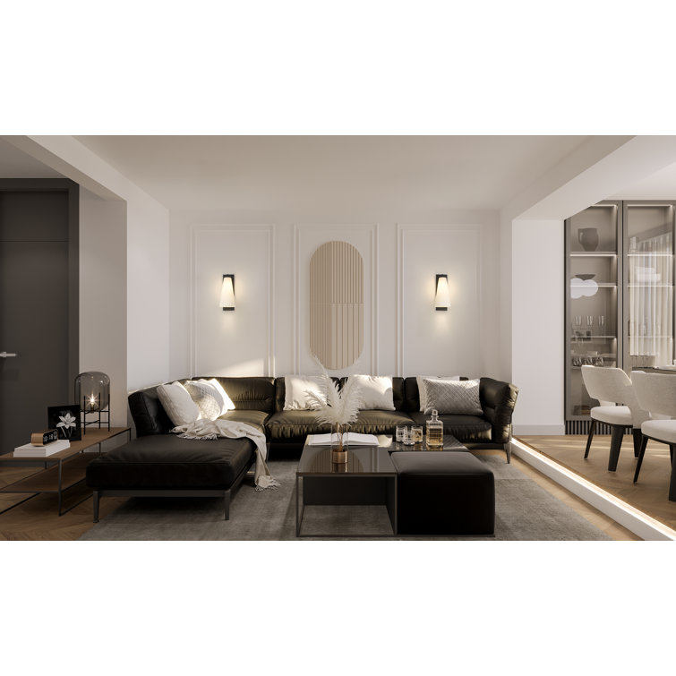 Matte Black Fluted Glass Dimmable Wall Sconce