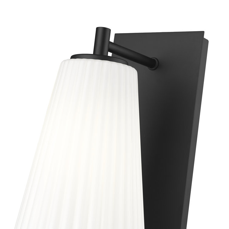 Matte Black Fluted Glass Dimmable Wall Sconce