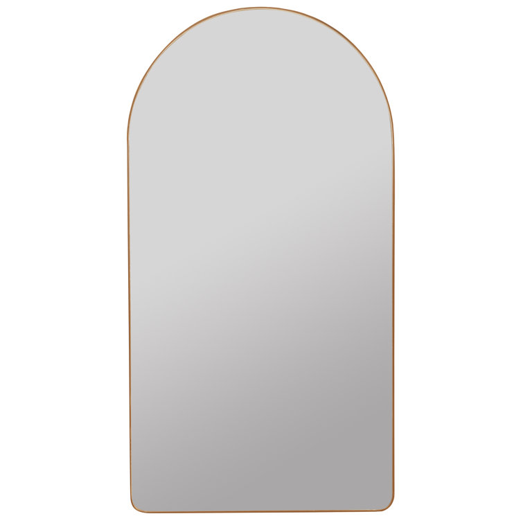Gold Arched Metal Medicine Cabinet with Mirror