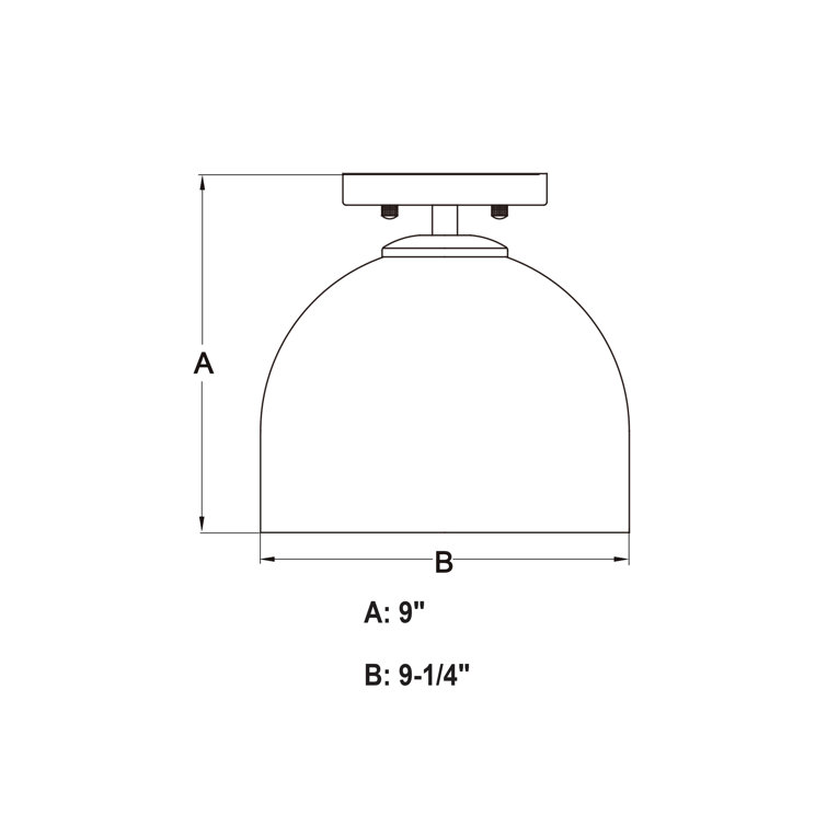 Shelby 9.25-Inch Brass and White Glass Semi-Flush Mount Light