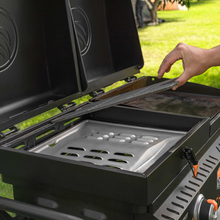 Black 49" Propane Outdoor Griddle with Stainless Steel Burners