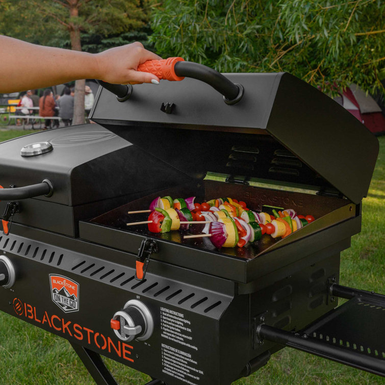 Black 49" Propane Outdoor Griddle with Stainless Steel Burners