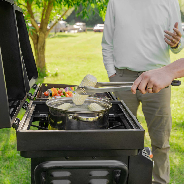 Black 49" Propane Outdoor Griddle with Stainless Steel Burners