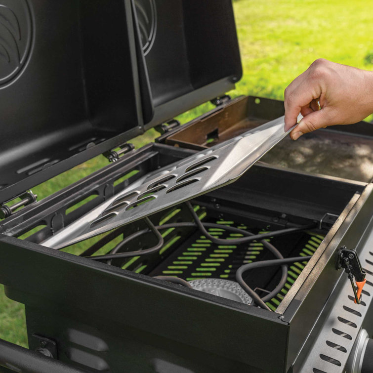 Black 49" Propane Outdoor Griddle with Stainless Steel Burners