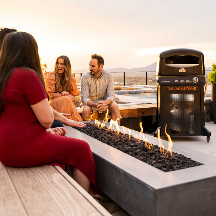 Black Outdoor Gas Pizza Oven with Stand