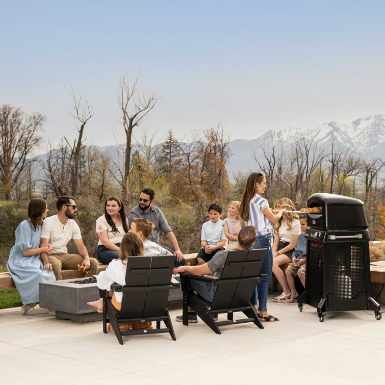 Black Outdoor Gas Pizza Oven with Stand