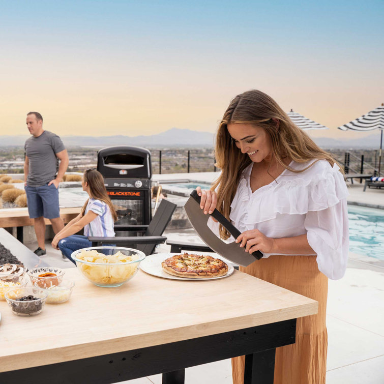 Black Outdoor Gas Pizza Oven with Stand